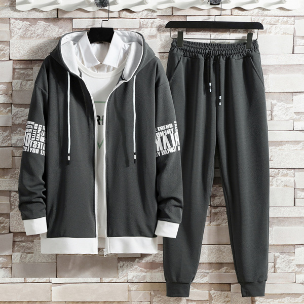 Autumn Sweater Set Men's Korean Style Fashionable Loose Casual Jacket Men's Two-Piece Set